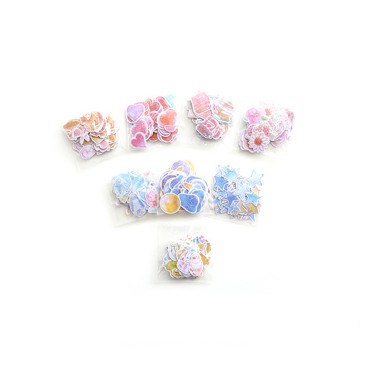 PeachBộ 70 Miếng Dán Màu Nước Trang Trí Sổ Tay diy