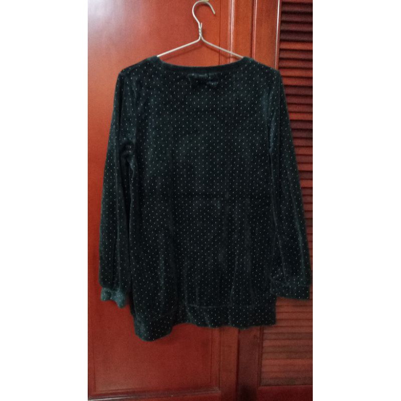 Áo nhung dài tay phong cách tiểu thư xuất Nhật