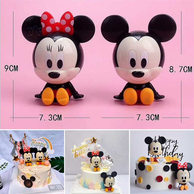 VN Set 2 Mô Hình Chuột Mickey Trang Trí Bánh Sinh Nhật