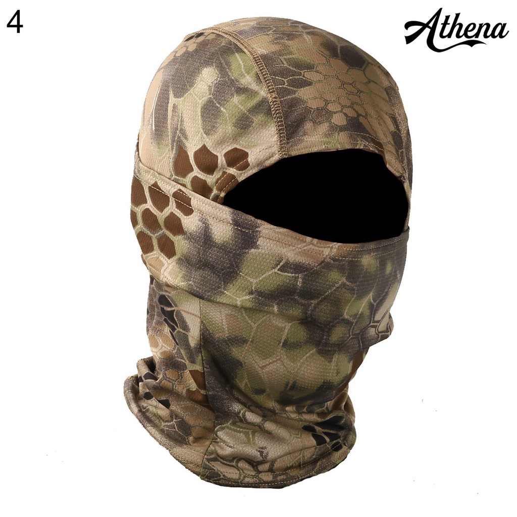 Mũ trùm đầu Balaclava phong cách ninja họa tiết quân đội/ màu trơn dành cho hoạt động ngoài trời