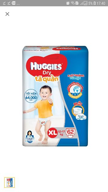 Bỉm Huggies tã quần size M 74, L 68, XL 62, XXL 56 miếng