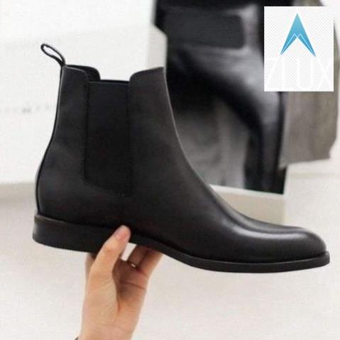 👪 🕤 Giày Da Nam Boss Da Chelsea Boot PU Chun Chéo Kiểu Dáng Hàn Quốc kèm ảnh thật 👪