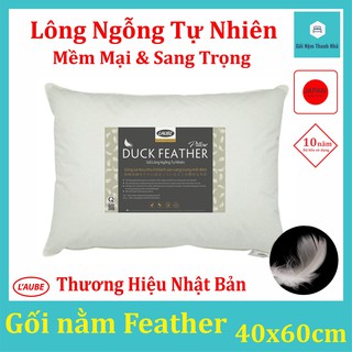 Gối ngủ lông vũ lông ngỗng laube cao cấp 40X60cm