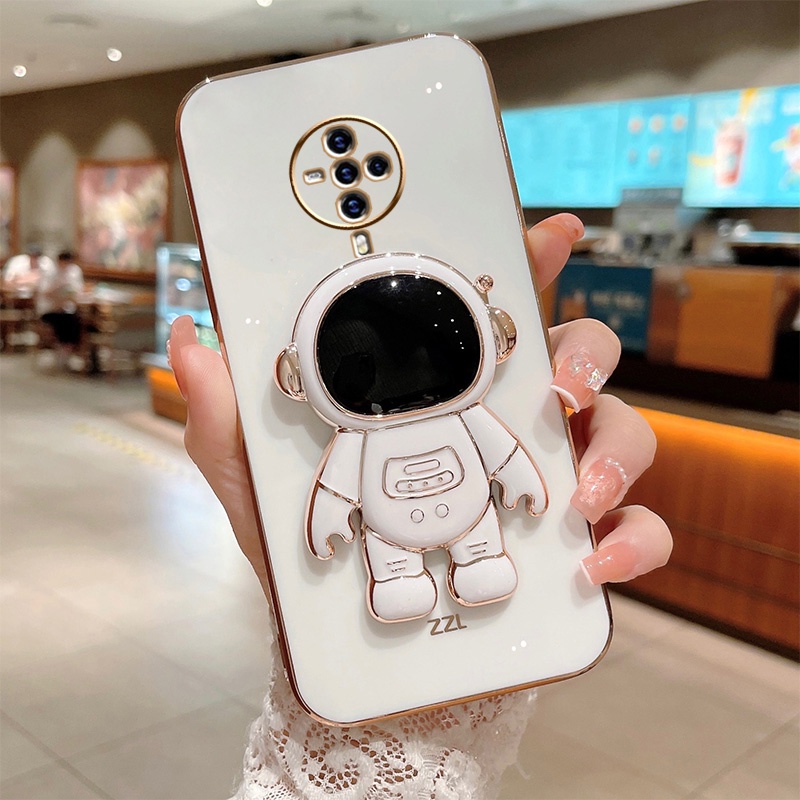 6d Plating Astronaut Stand Case Vivo S1 Pro V15 V15 Pro S1 V11i Z3i Y91C Y1s Y81 Y81i Y91 Y95 Lens Protective Cover