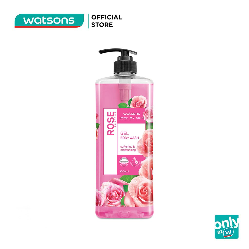 Gel Tắm Watsons Love My Skin Rose Scented Shower Gel Chiết Xuất Từ Hoa Hồng 1000ml