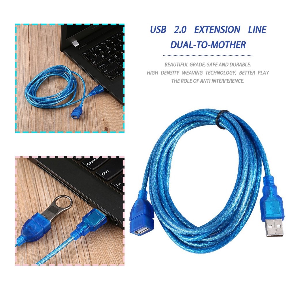 Cáp nối dài USB 2.0 dài 0.3/ 1.5/ 3m tiện dụng