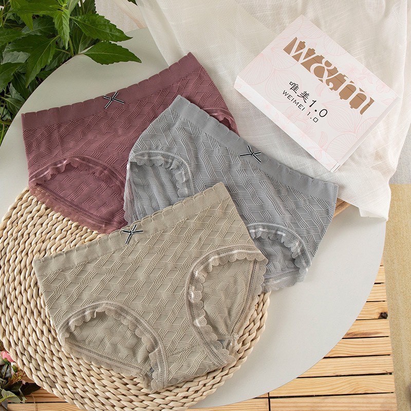 Quần lót nữ dệt kim phối ren quyến rũ Form quần ôm, tôn dáng | BigBuy360 - bigbuy360.vn