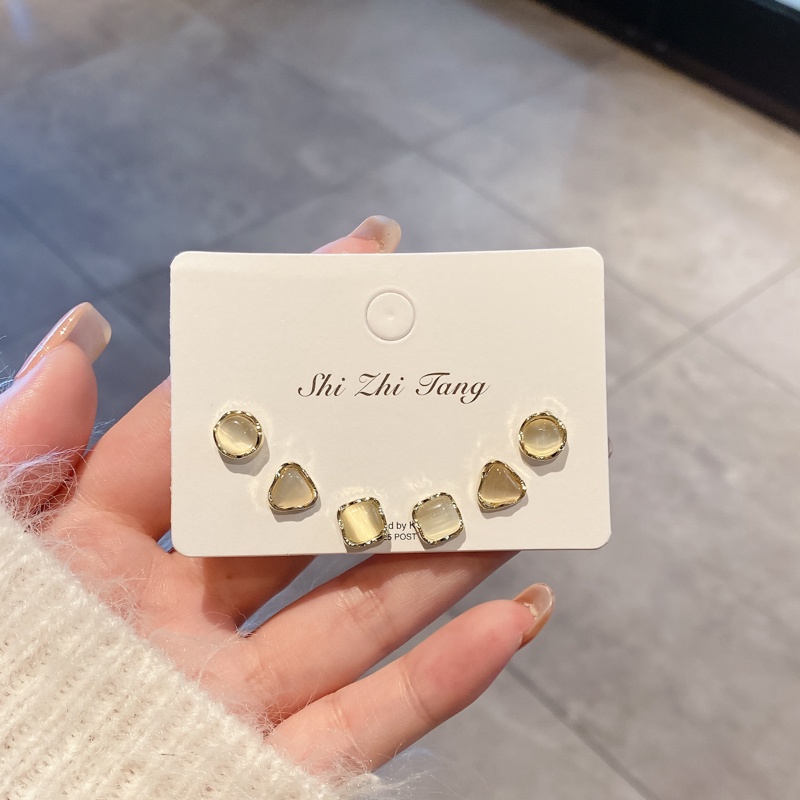 Khuyên Tai Kim Loại Đính Ngọc Trai Đơn Giản Và Hình Học Cao Cấp Thời Trang Mới Cho Nữ