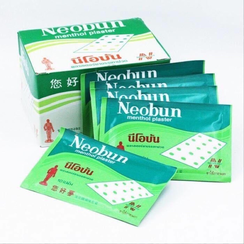 01 Gói Miếng Dán Giảm Đau Neobun Menthol Plaster Nội Địa Thái