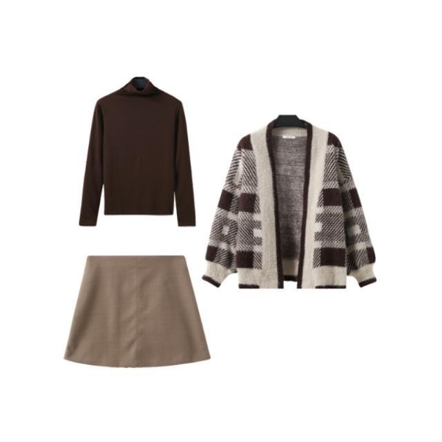 Set Áo Sweater Tay Dài + Chân Váy Ngắn Thời Trang Đường Phố Cho Nữ (Có Bán Lẻ Áo)