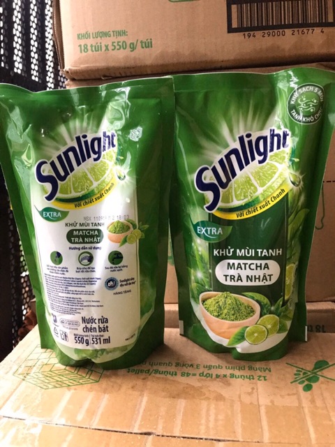 +Nước rửa chén Sunlight trà xanh