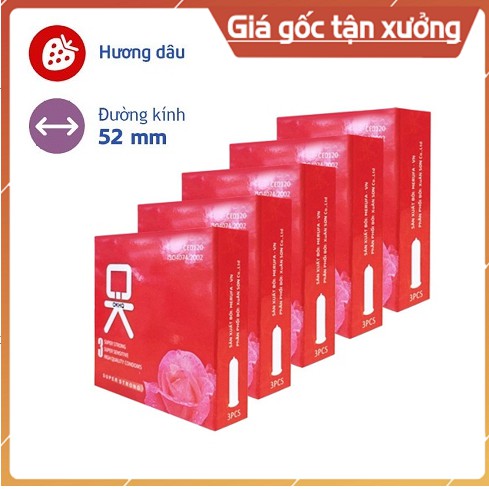 [HÀNG CHÍNH HÃNG] Bao cao su OK, Hộp lớn 144 cái, 3 Loại OK Rocmen hồng - OK Đỏ dâu - OK Xanh bạc hà_ BCS Dùng cực thích