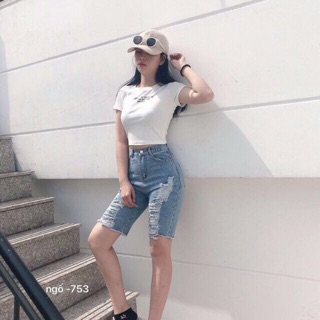 ☀️ Quần Jeans Ngố Rách Nhiều
