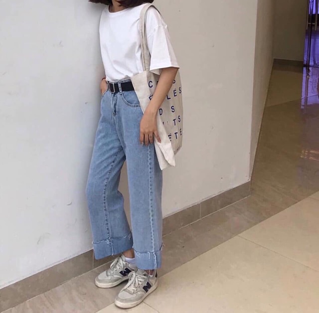 QUẦN JEANS GẬP GẤU 2 MÀU - Hàng nhập khẩu