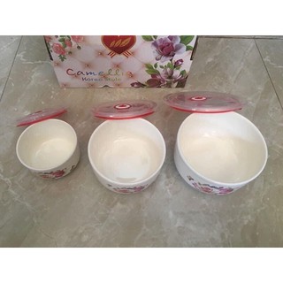 Bộ 3 bát sứ hút chân không
