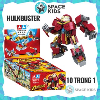 Đồ chơi cho bé xếp hình Lego 10 trong 1 Hulkbuster Iron man 250 chi tiết Chaobao 7014 chất liệu ABS an toàn cho trẻ