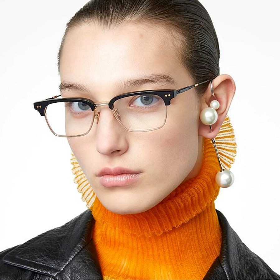Gọng kính cận nam nữ THIÊN HÀ OPTICAL HAVANA  kiểu dáng unisex chất liệu nhựa ACETATE càng titan cao cấp ZS52010