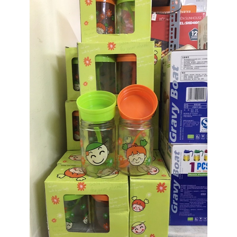 [FREESHIP VỠ ĐỔI TRẢ]Combo 2 hũ gia vị kèm thìa 400ml  Đôi lọ đựng gia vị cute