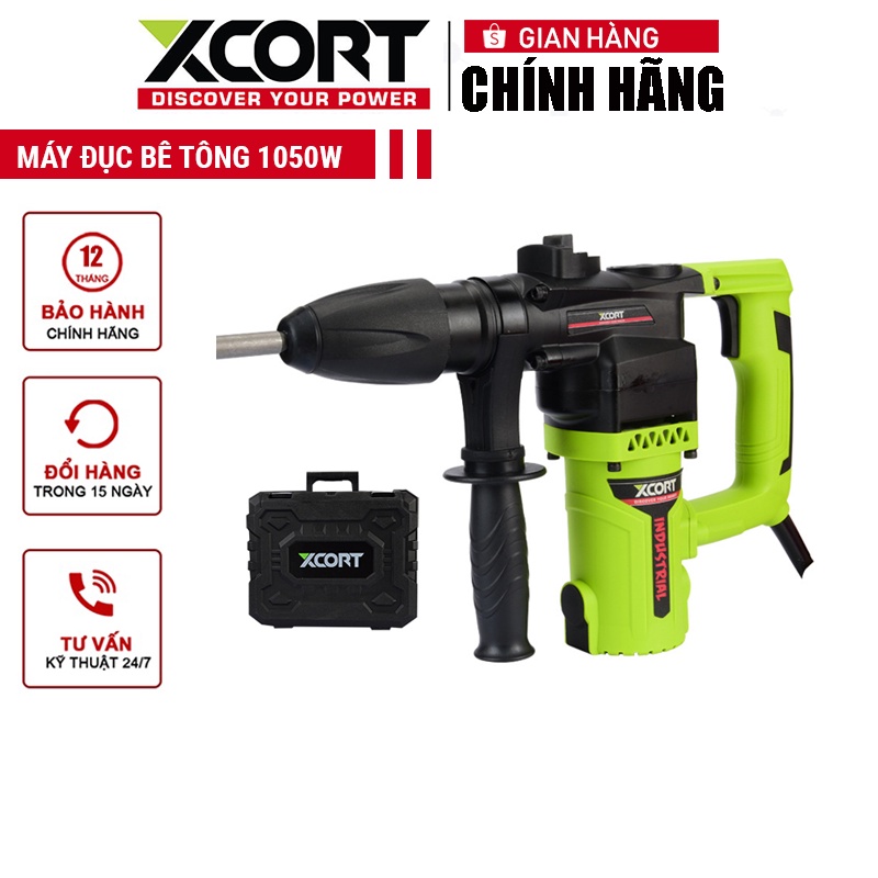 Máy đục bê tông dùng điện 1050W XCORT Model XZC02-26 Máy nhỏ Gọn Kèm Mũi Đục