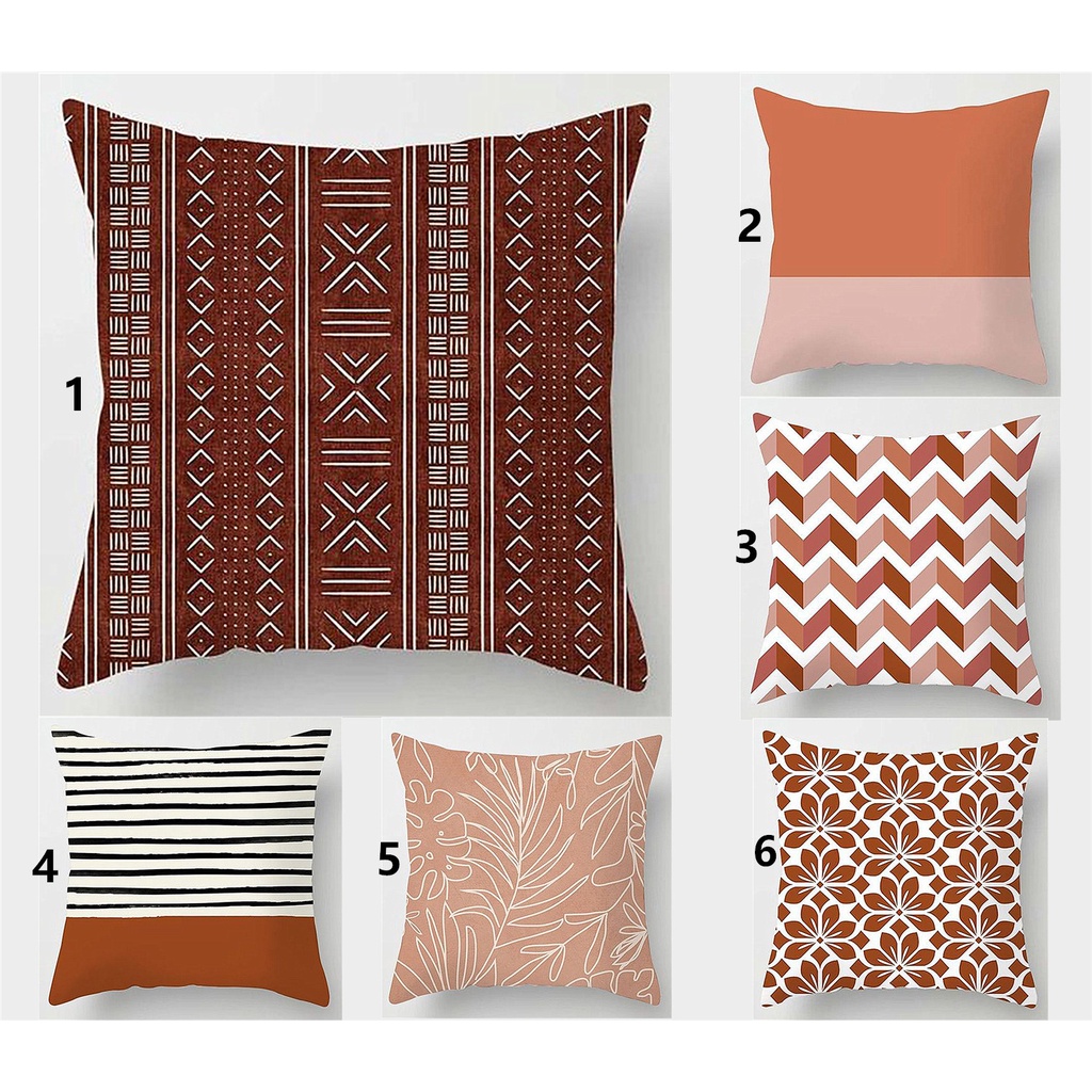 Vỏ gối hình vuông họa tiết hình học cỡ 40x40/45x45/50x50/60x60 trang trí nhà cửa