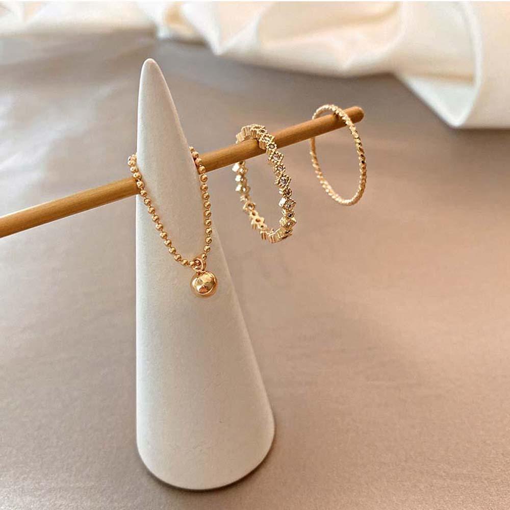USNOW Bộ 3 Nhẫn Đồng Đơn Giản Phong Cách Hàn Quốc Cho Nữ