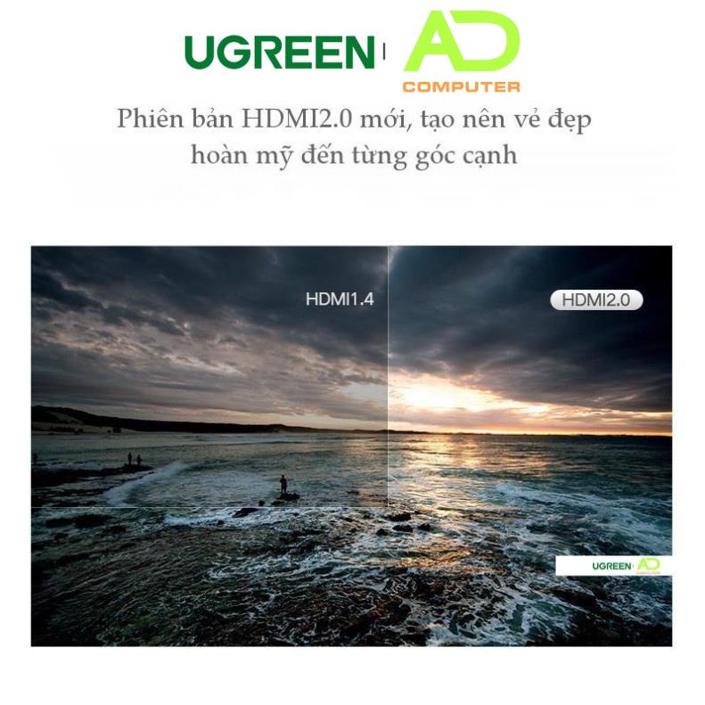 Cáp HDMI 2.0 Carbon chuẩn 4K độ dài từ 1-5m UGREEN HD131 - Hàng phân phối chính hãng - Bảo hành 18 tháng