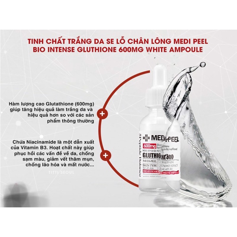 Serum Dưỡng Trắng Da Medi - Peel Bio - Intense Glutathione White Ampoule 30ml - Hàn Quốc