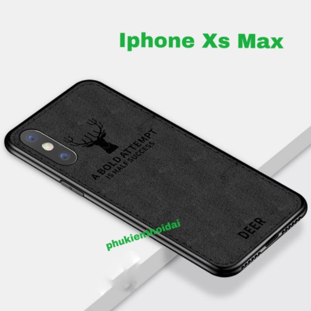 Ốp lưng Iphone Xs Max / 12 Pro Max / 13 Pro Max Vải Deer hươu mềm cao cấp hư
