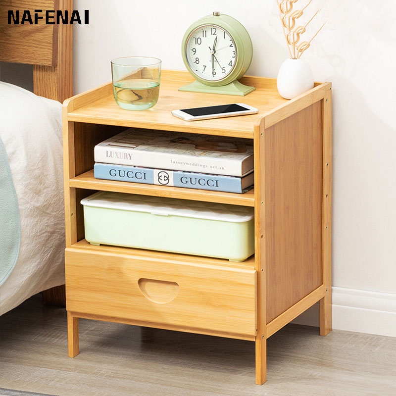 Nafenai Tủ đựng đồ mini bằng gỗ trơn đơn giản hiện đại sang trọng cho phòng ngủ