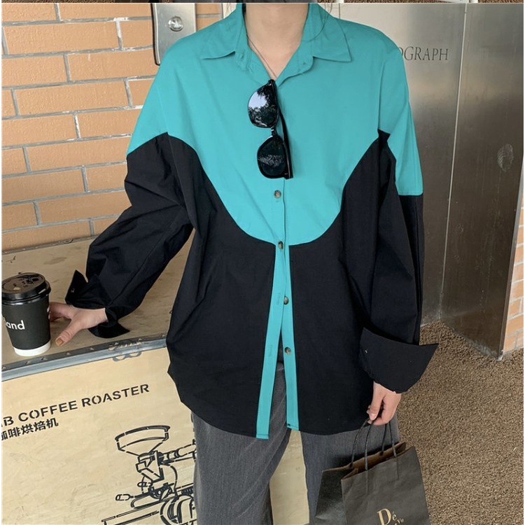 Áo Sơ Mi Nữ Dài Tay Dáng Rộng Thiết Kế Cá Tính