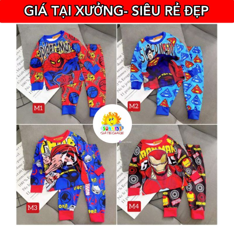 🔥LOẠI 1 ANN'S KIDS🔥BBD28 20KG-40KG BỘ TAY DÀI BÉ TRAI SIZE ĐẠI BBD28 SIÊU NHÂN THUN LẠNH 3D SIÊU RẺ ĐẸP - THỜI TRANG T
