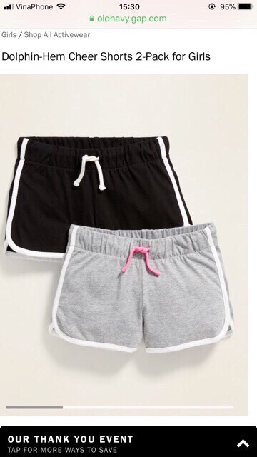 Quần short bé gái hiệu Old Navy