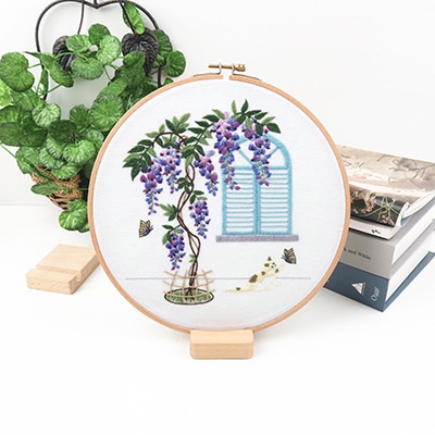 Kit thêu tay - Bộ nguyên liệu thêu tranh hình vườn hoa phong cách châu Âu