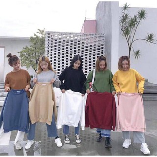 Áo Sweater Trơn Nam Nữ Chất Liệu Nỉ Da Cá Cao Cấp
