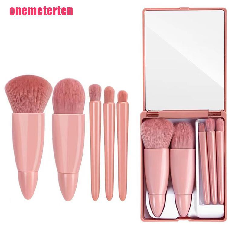 【TEN】Makeup Brushes Set Portable 5Pcs Multi-Function Set With Mirror Blending