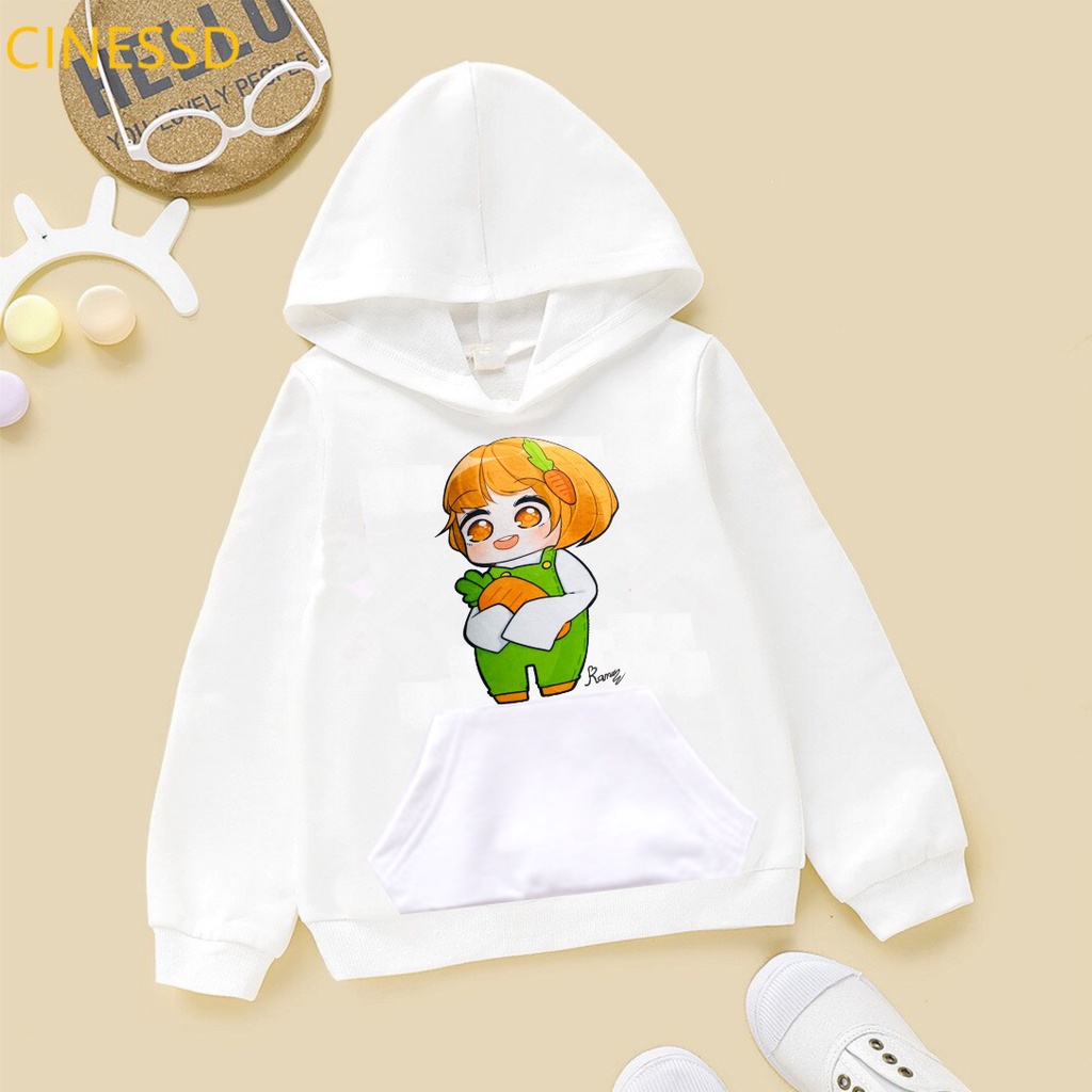 Áo Hoodie màu trắng in hình hero team cực chất đủ size cho bé trai bé gái