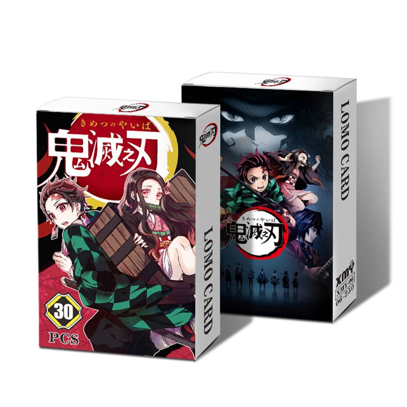 Set 30 tấm thẻ hình nhân vật Anime Demon Slayer: Kimetsu no Yaiba