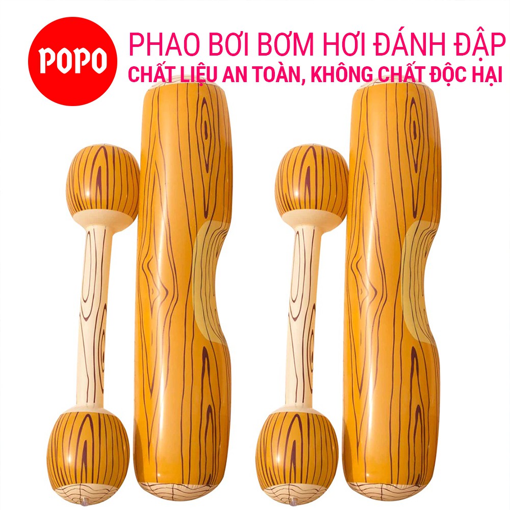 Phao bơi  bơm hơi đánh trận chất liệu dầy dặn, thiết kế vân kiểu mới, có 2 tay cầm đánh đập không chất độc hại POPO