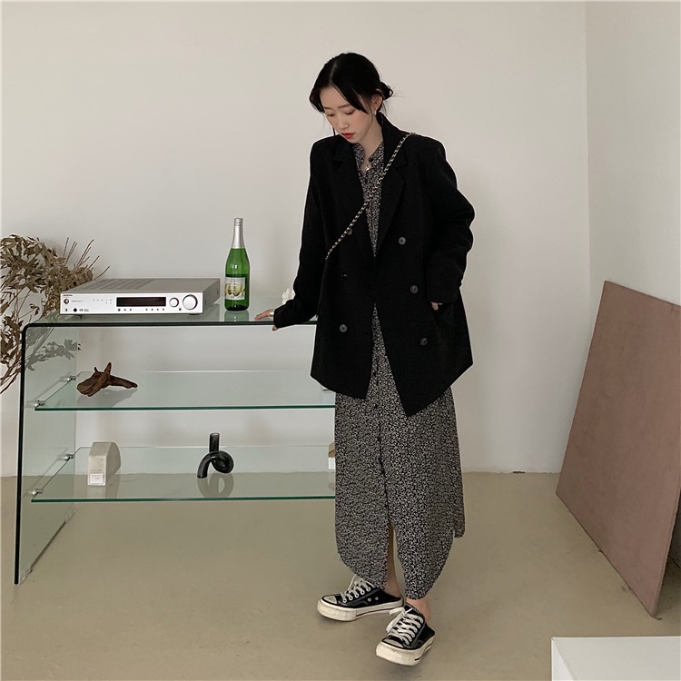 Áo khoác nữ dài tay cổ bẻ thời trang Hàn | BigBuy360 - bigbuy360.vn