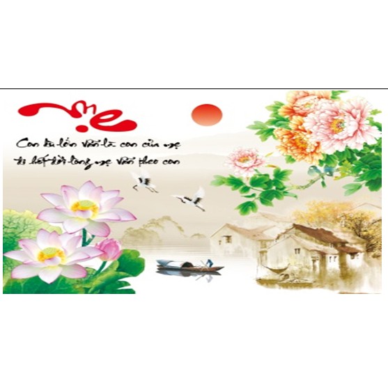 Tranh thêu chữ thập ơn Cha Mẹ -X8182