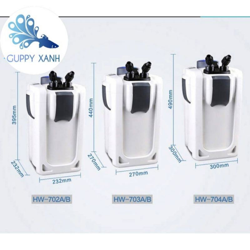 Lọc thùng Sunsun HW 702A, HW 703A, HW 704A - Lọc cho bể thủy sinh giá rẻ chính hãng.