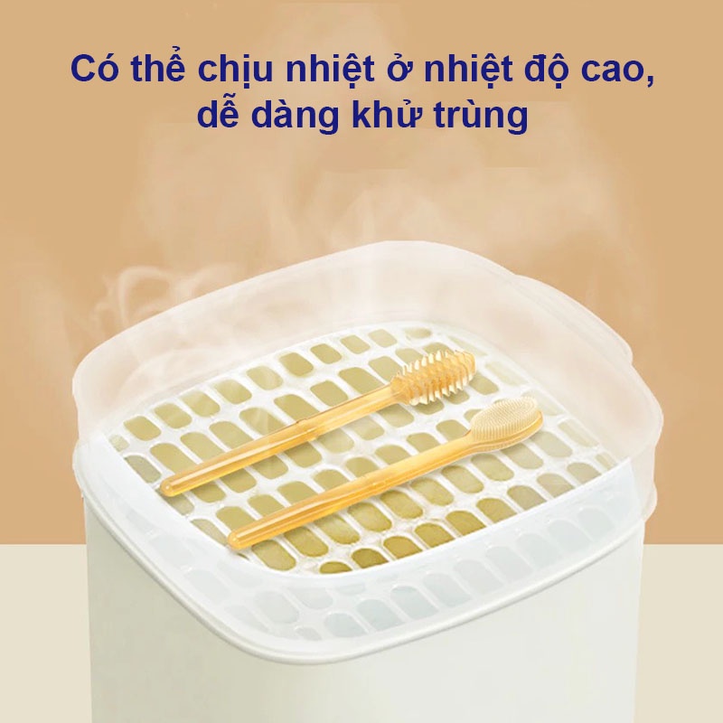 Set bàn chải silicon cho bé, Rơ lưỡi cho bé siêu mềm mại an toàn cho bé 0-18 tháng BBShine – SS022