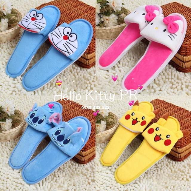 Dép bông mịn đế cao su HELLO KITTY - DORAEMON