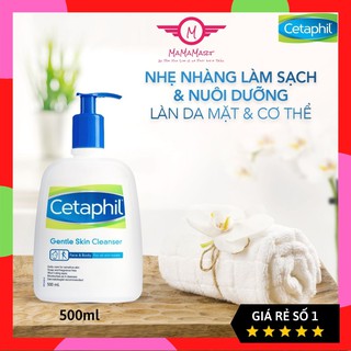 Sữa rửa mặt làm sạch dịu nhẹ Cetaphil Gentle Skin Cleanser 500ml ( Cannada) dành cho da dầu hoặc cho da khô