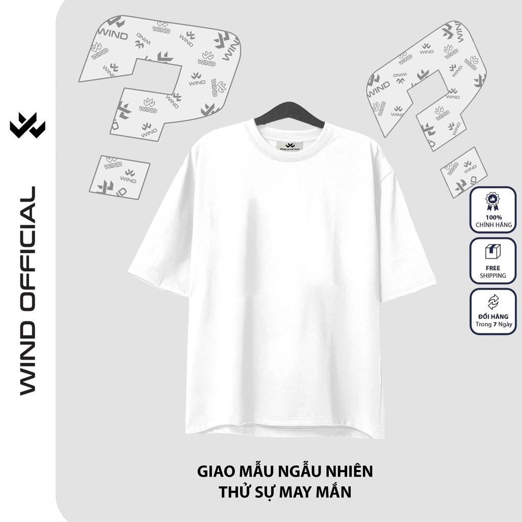 Áo thun tay lỡ Unisex W WIND form rộng nam nữ Ngẫu Nhiên thử sự may mắn oversize ulzzang | BigBuy360 - bigbuy360.vn