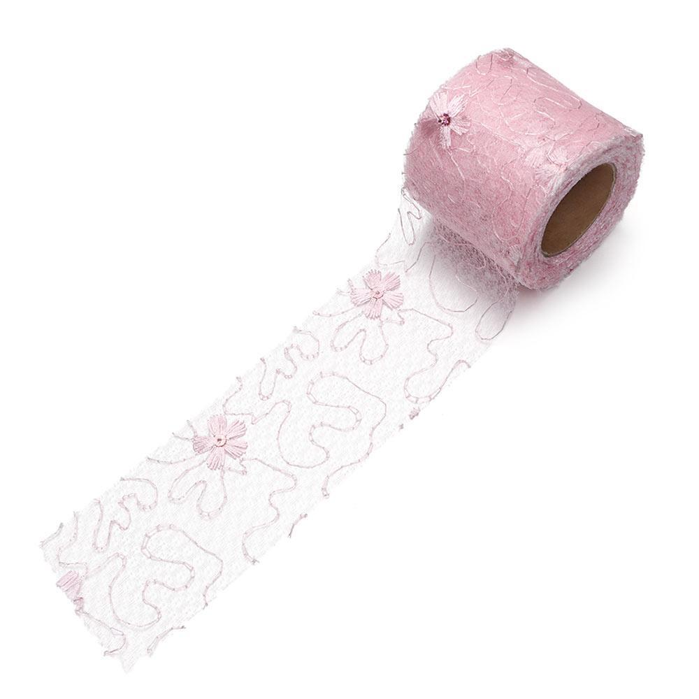 Cuộn Dây Ruy Băng Lưới 6cm 10Yards In Họa Tiết Hoa Làm Đồ Thủ Công Đa Ứng Dụng