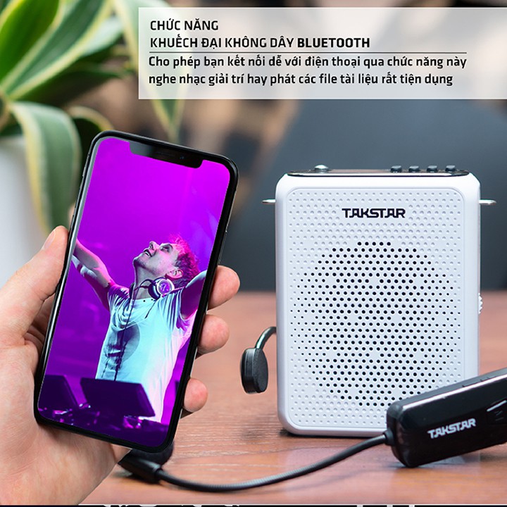 Máy trợ giảng không dây TAKSTAR E300W, Có Bluetooth, Công suất 10W, BẢO HÀNH 12 THÁNG