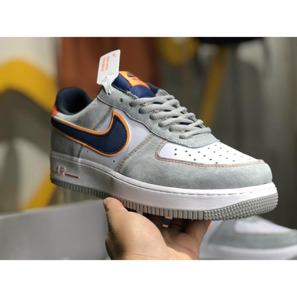 Giày thể thao AF1 xám gót cam, móc xanh bản cao cấp. | BigBuy360 - bigbuy360.vn