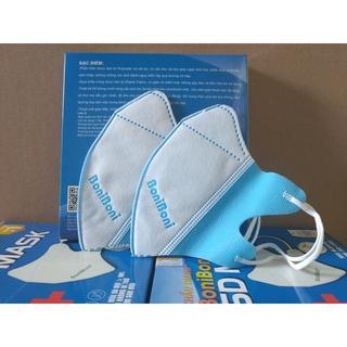 Combo 20 hộp khẩu trang 5d mask kháng khuẩn ngăn bụi thoáng khi không đau tai BoniBoni