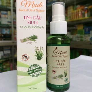 Xịt tinh dầu đuổi muỗi Mudi 50ml_an toàn cho trẻ sơ sinh